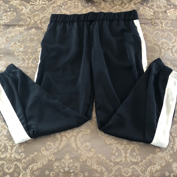 Satin Joggers With White Side Stripe - Picture 2 of 7